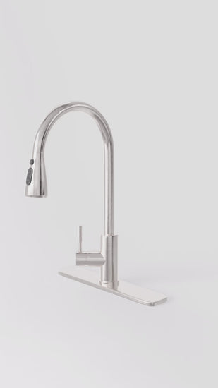 Eurotrend-US ECO Kitchen Faucet - Stainless Steel - Modern Design, Pull-Down Spray Head, Drinking Water Filter for Kitchen Sink
