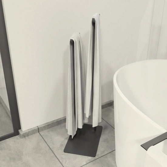 Toilet Roll Holder/ Toilet Brush - Free Standing - Matt Black