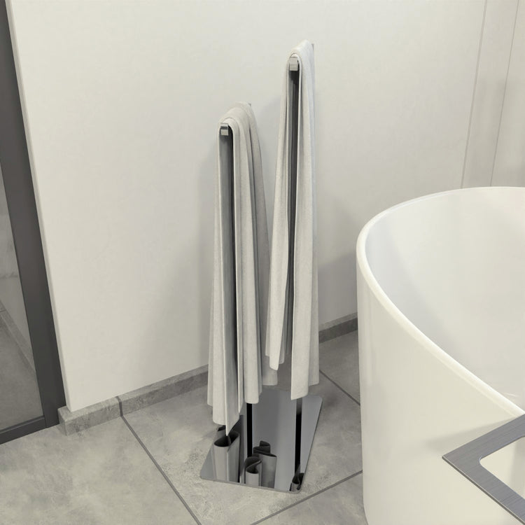 2-Rail Towel Rack Holder, double bar, sturdy - Chrome
