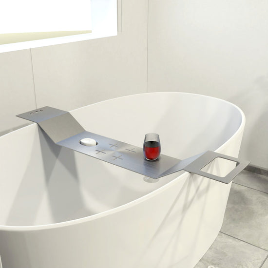 Bath Caddy, Premium Stainless Steel, Versatile Design for a Luxurious and Relaxing Bath Experience - with Wine Glass Holder and Towel Holder