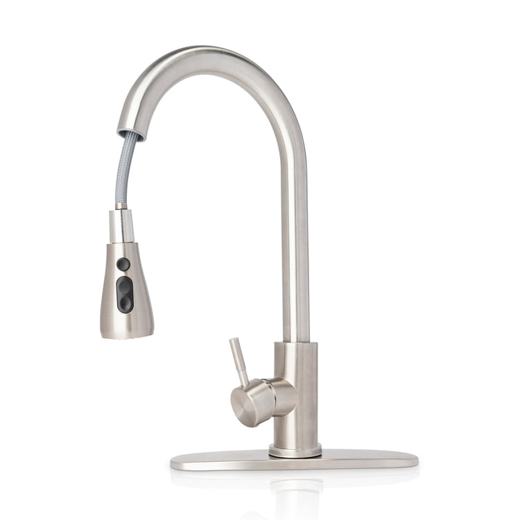 Eurotrend-US ECO Kitchen Faucet - Stainless Steel - Modern Design, Pull-Down Spray Head, Drinking Water Filter for Kitchen Sink