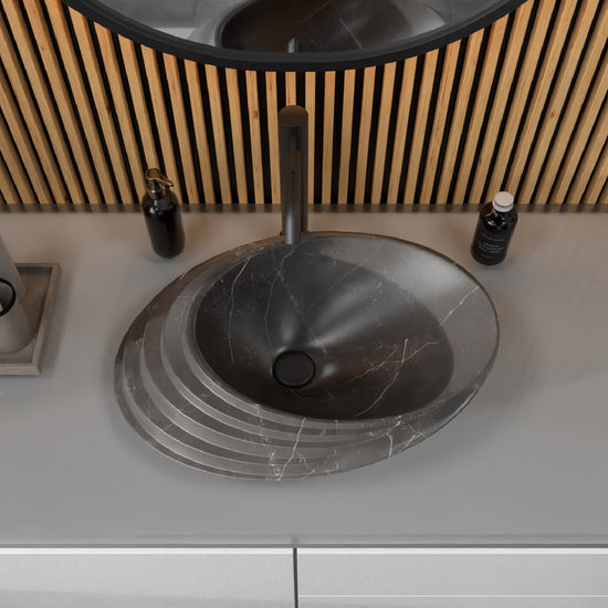 Oval Counter Basin - Marble Black